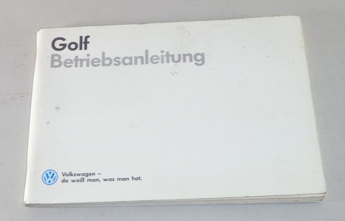 Operating instructions golf - instructions, vw